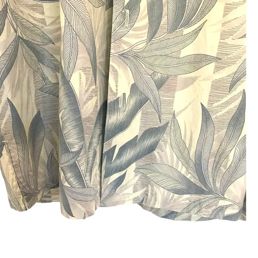 Cooke Street Honolulu Camp Hawaiian Shirt Medium Gray Button Up Pocket Tropical